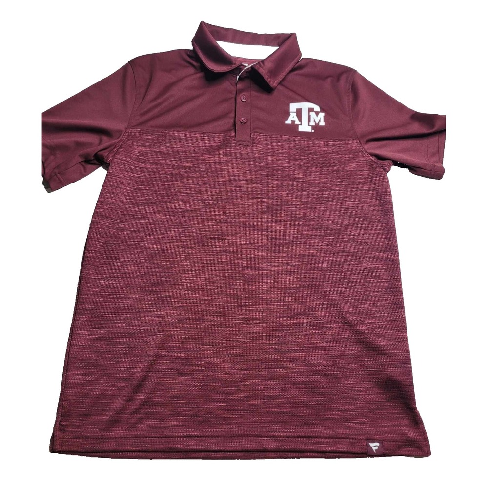 3745 Fanatics Mens Medium Texas A&M Aggies ATM Polo Aggie Football Polo Athletic